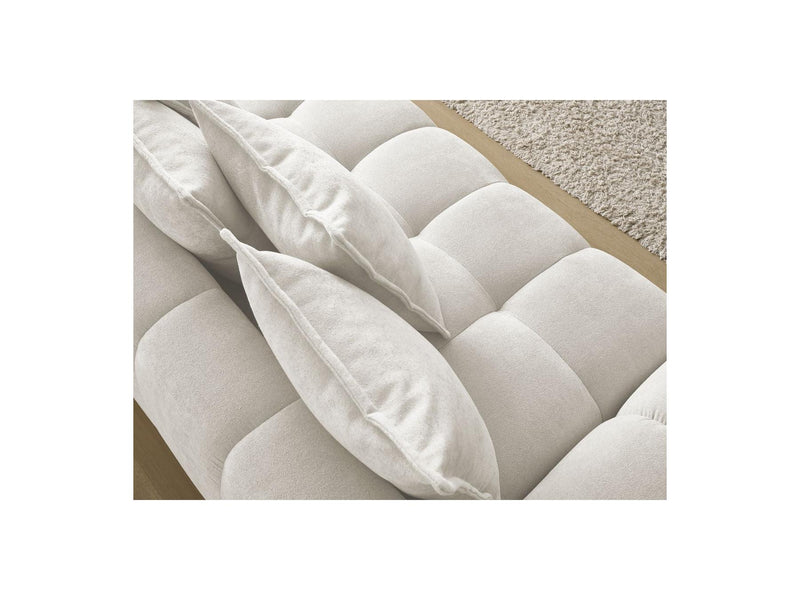 Canapé Droit Fixe 3 Places - Everest - Tissu Texturé - 5 Coussins
