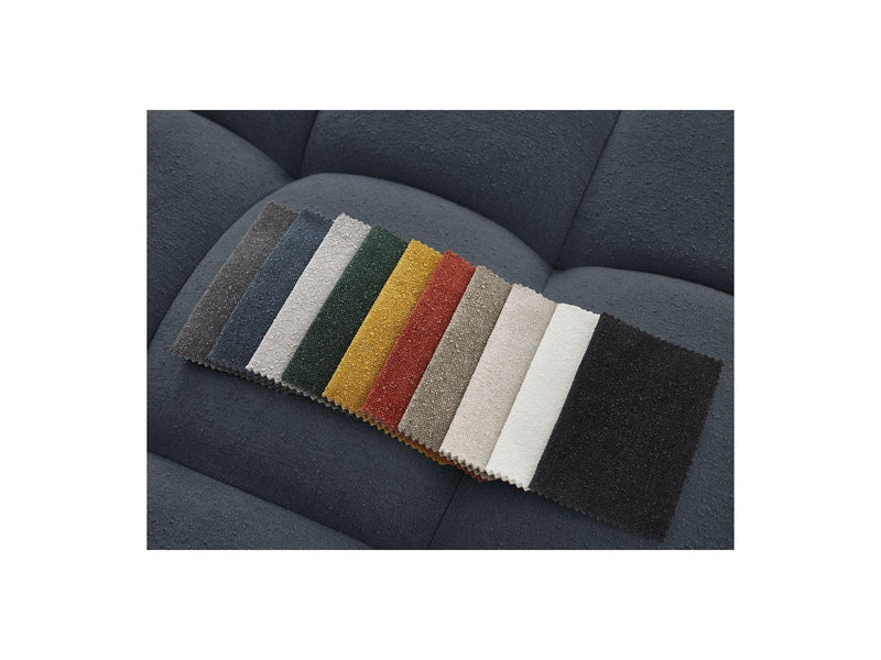 Canapé Droit Fixe 3 Places - Everest - Tissu Texturé - 5 Coussins