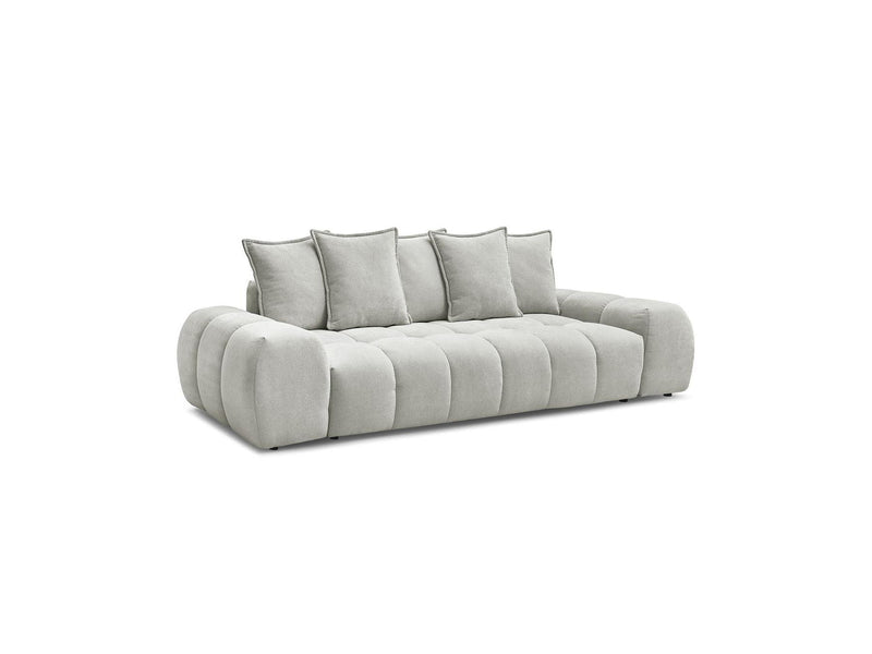 Canapé Droit Fixe 3 Places - Everest - Tissu Texturé - 5 Coussins