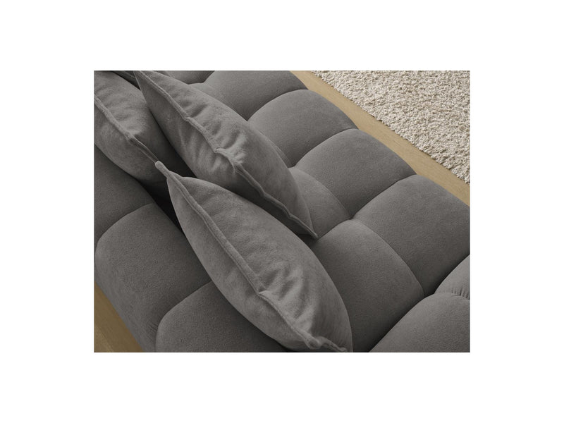 Canapé Droit Fixe 3 Places - Everest - Tissu Texturé - 5 Coussins