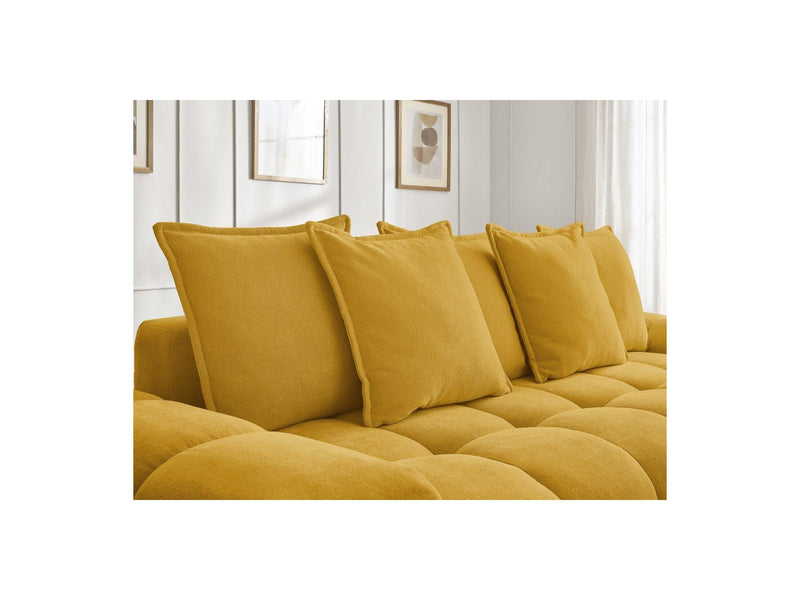 Canapé Droit Fixe 3 Places - Everest - Tissu Texturé - 5 Coussins