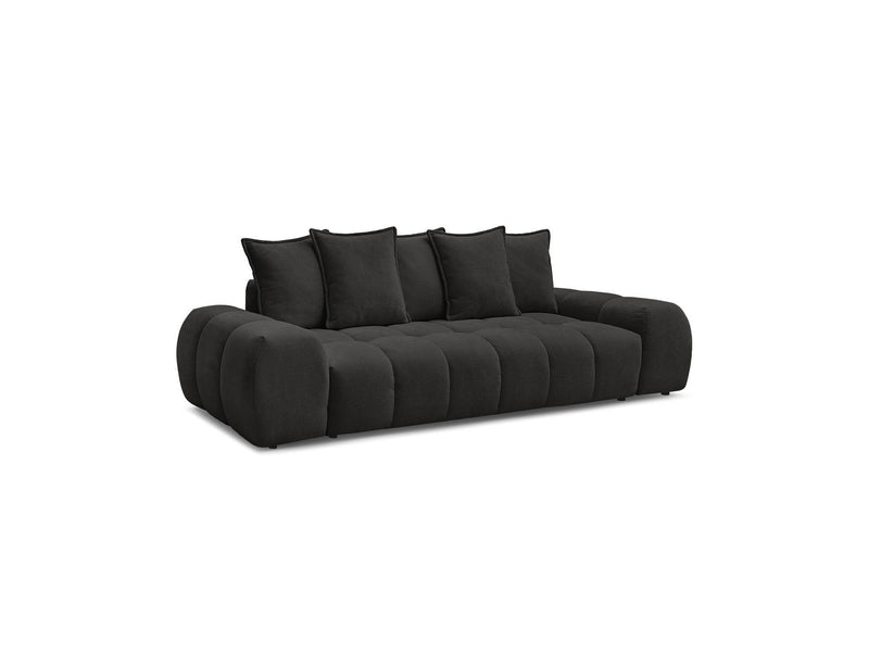 Canapé Droit Fixe 3 Places - Everest - Tissu Texturé - 5 Coussins