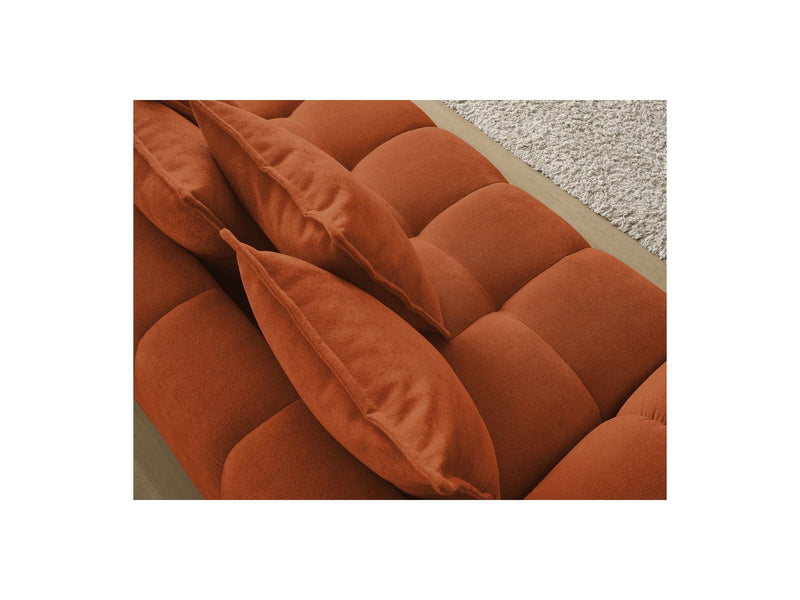 Canapé Droit Fixe 3 Places - Everest - Tissu Texturé - 5 Coussins