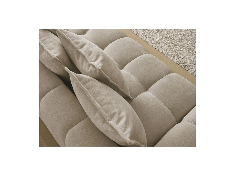 Canapé Droit Fixe 3 Places - Everest - Tissu Texturé - 5 Coussins