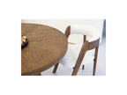 Sugiton - Set with Extendable Round Dining Table 130 to 180 cm + Set of Bastide Solid Oak Veneer Chairs - Set of 4 Chairs