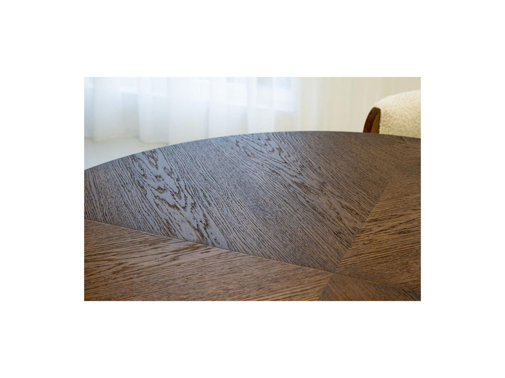 Sugiton - Set with Extendable Round Dining Table 130 to 180 cm + Set of Bastide Solid Oak Veneer Chairs - Set of 4 Chairs