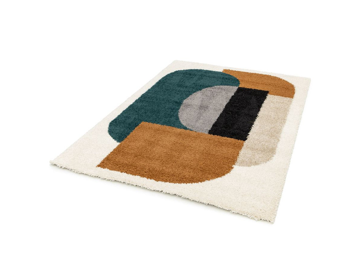 Ezio - Tapis Shaggy - Motif Abstrait - Orange
