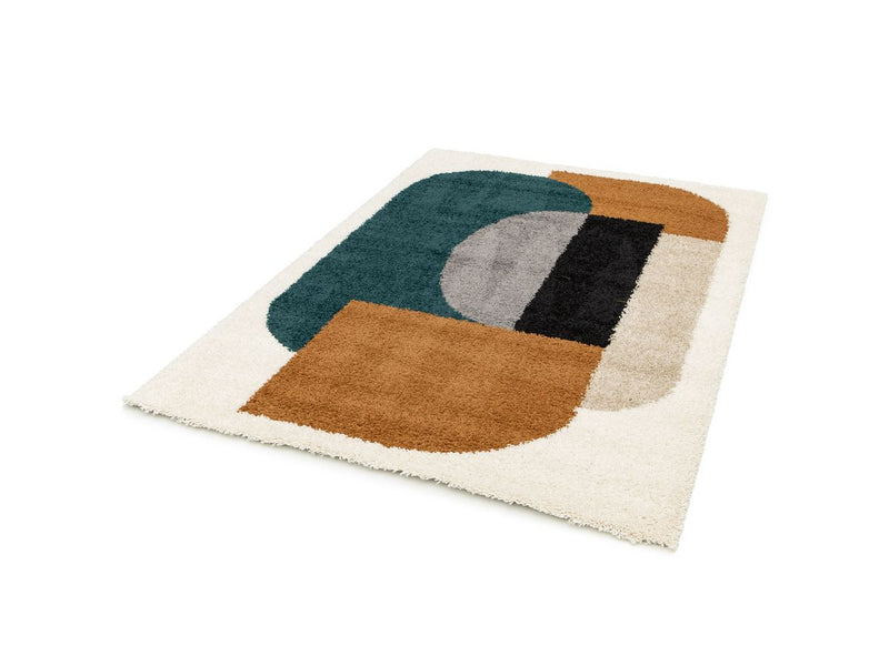 Ezio - Tapis Shaggy - Motif Abstrait - Orange