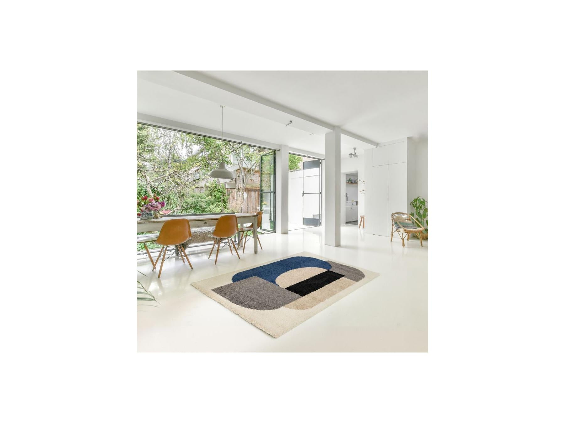 Ezio - Tapis Shaggy - Motif Abstrait - Gris