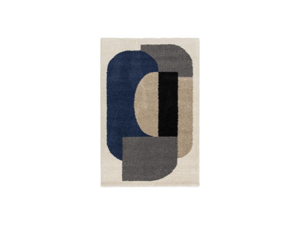 Ezio - Tapis Shaggy - Motif Abstrait - Gris