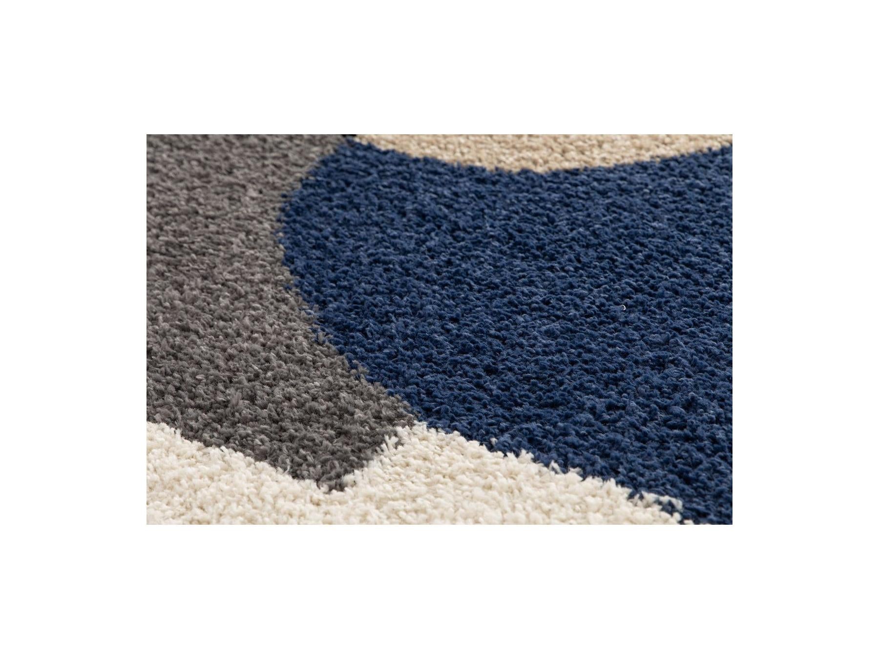 Ezio - Tapis Shaggy - Motif Abstrait - Gris