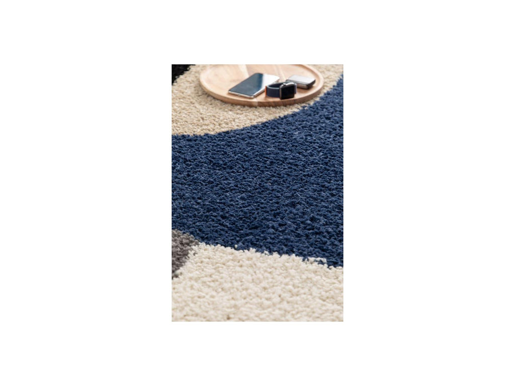 Ezio - Tapis Shaggy - Motif Abstrait - Gris