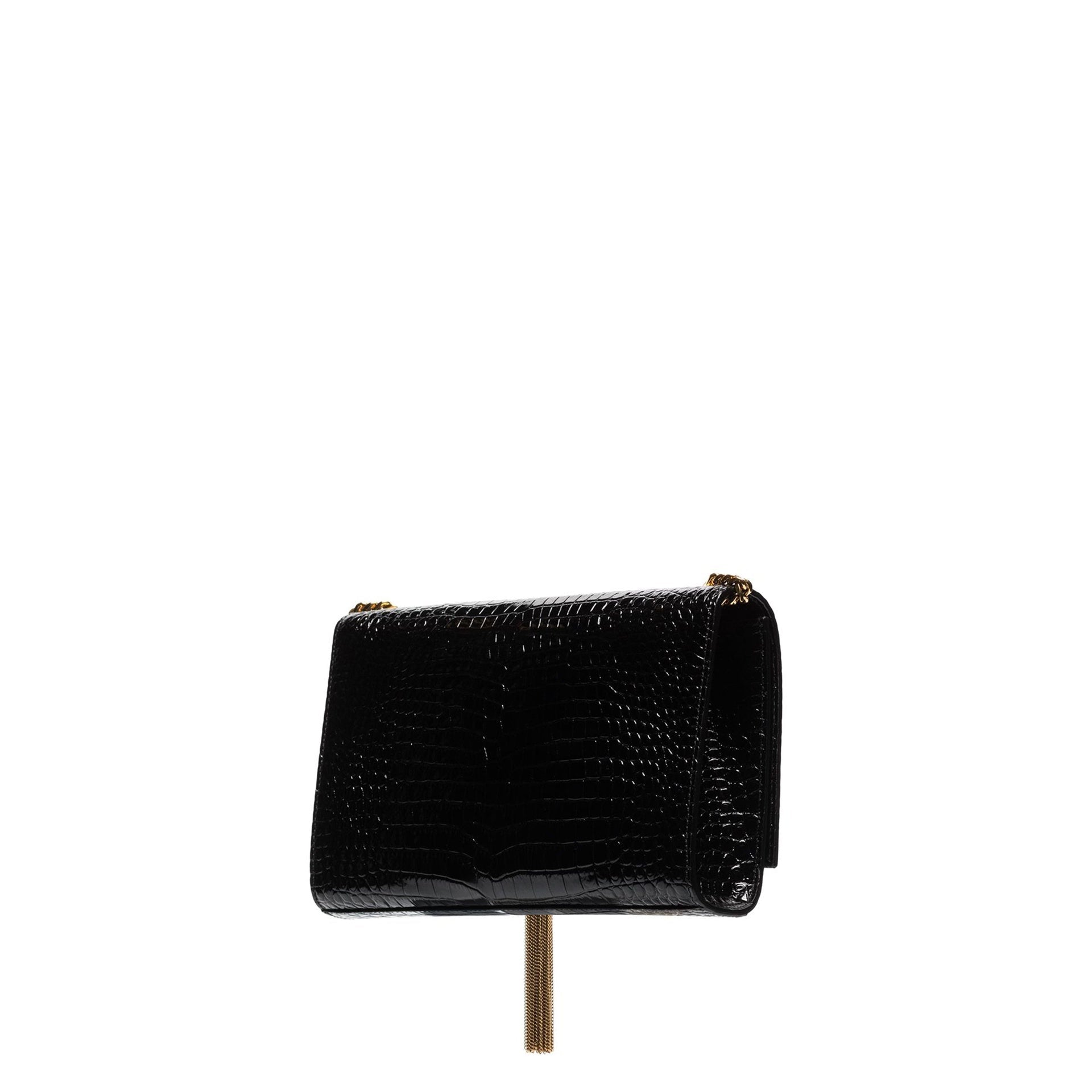 Saint Laurent - Bolso Kate Medium De Piel Con Grabado De Cocodrilo Y Borla - Mujeres - Negro