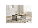Rectangular Coffee Table - Martin - Solid Mango Wood and Metal