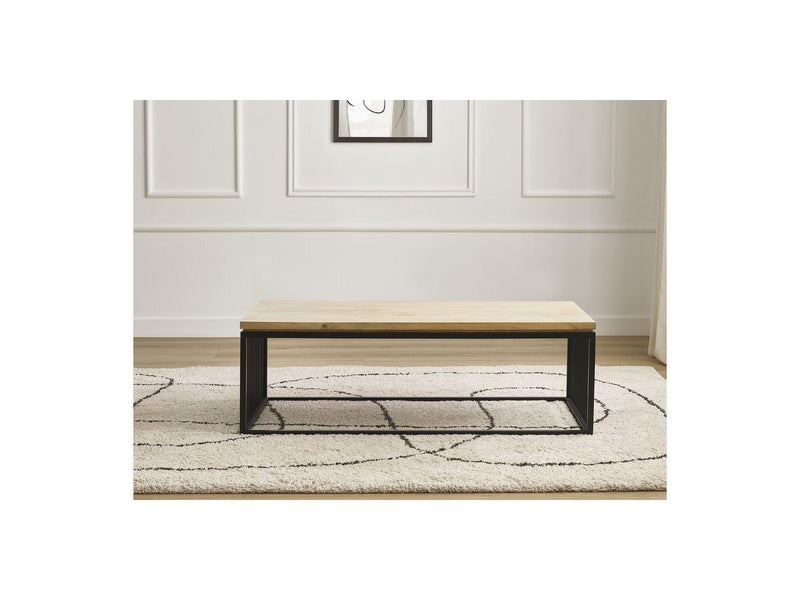 Rectangular Coffee Table - Martin - Solid Mango Wood and Metal
