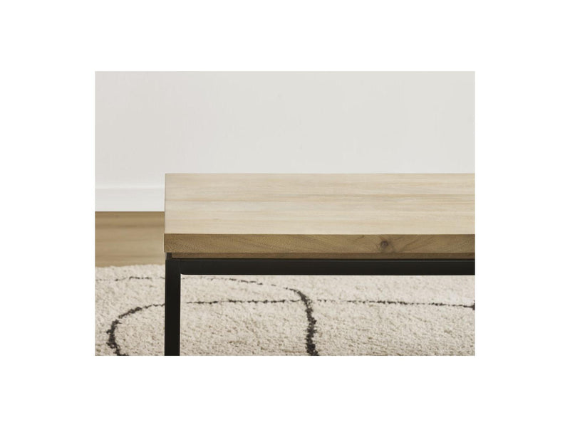 Rectangular Coffee Table - Martin - Solid Mango Wood and Metal