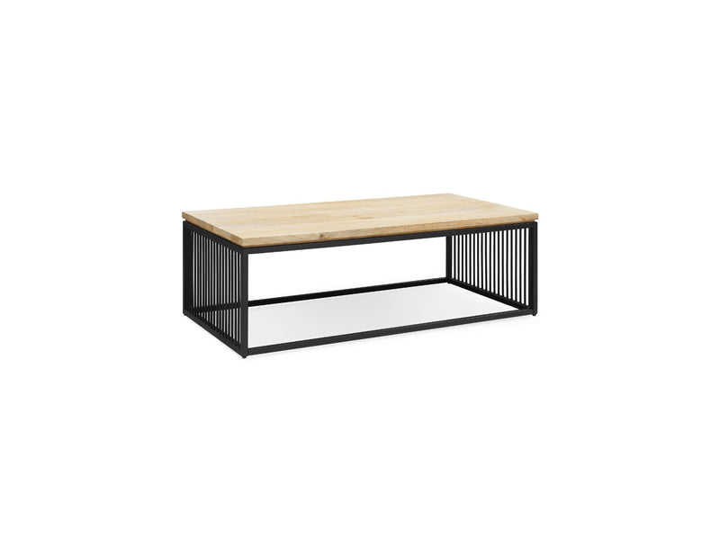 Rectangular Coffee Table - Martin - Solid Mango Wood and Metal