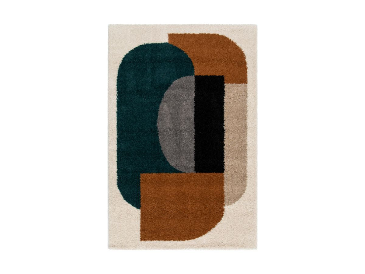 Ezio - Tapis Shaggy - Motif Abstrait - Orange