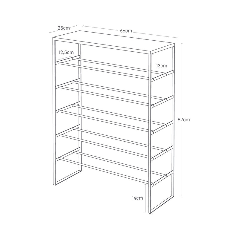 Étagère À Chaussures 6 Niveaux - Blanc