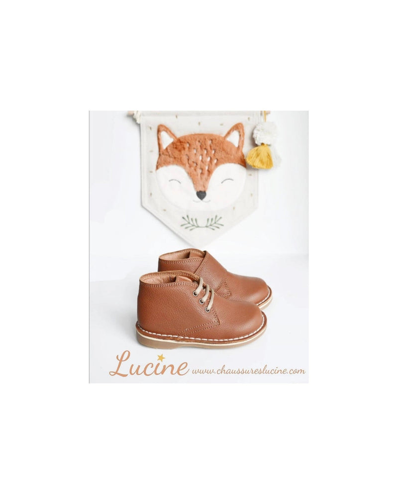 Chaussures Garçon Derbies À Lacets Médéric - Cuir Camel - Garçon