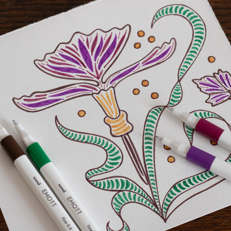 5 Feutres - Secret Garden - Emott By Uni-Ball