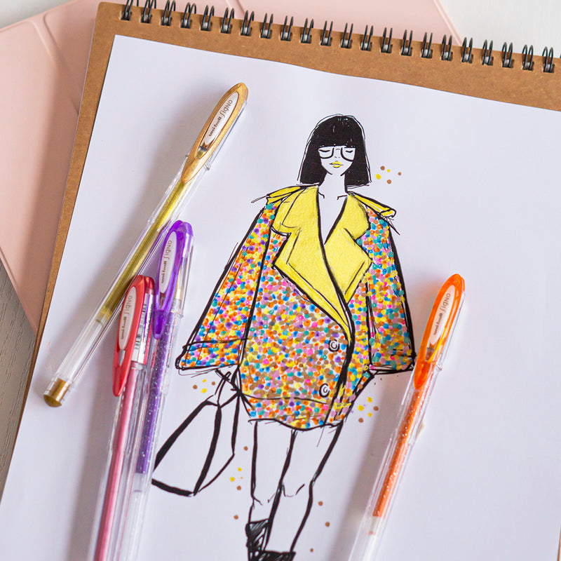 Set De 8 Rollers - Encre Gel Pailleté - Uni-Ball