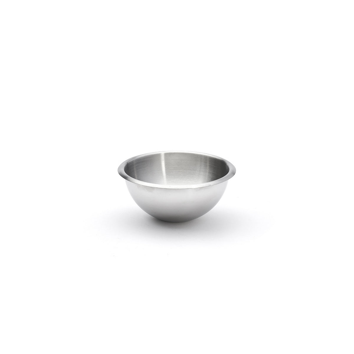 Stainless Steel Half-Spherical Bowl with Open Rolled Rim - Ø 16 cm