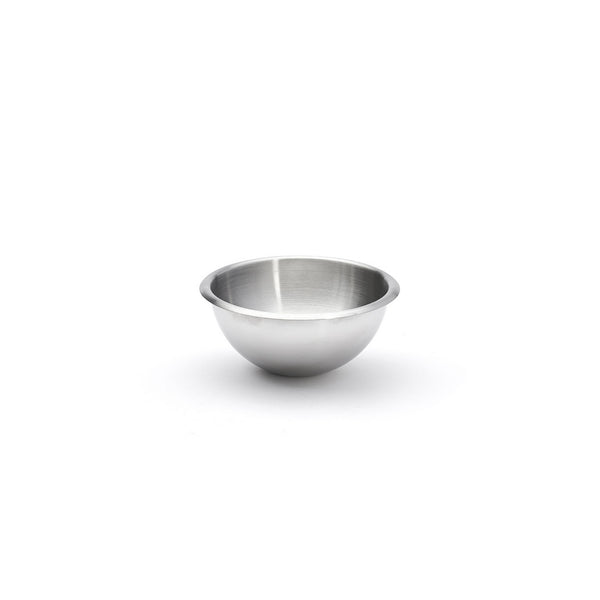 Stainless Steel Half-Spherical Bowl with Open Rolled Rim - Ø 16 cm