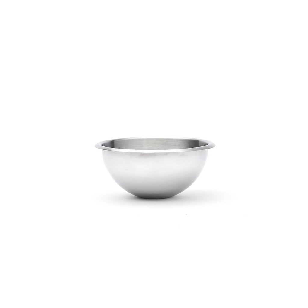 Stainless Steel Half-Spherical Bowl with Open Rolled Rim - Ø 16 cm