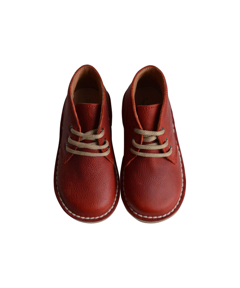 Chaussures Garçon Derbies À Lacets Médéric - Cuir Rouge Patiné - Garçon