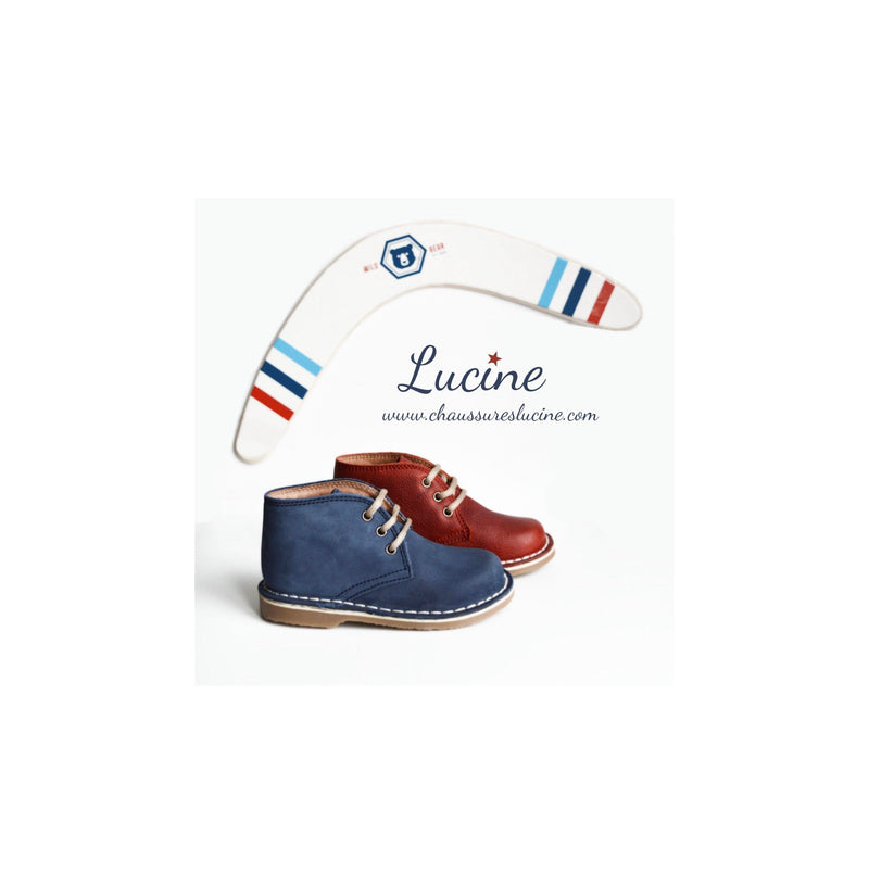 Chaussures Garçon Derbies À Lacets Médéric - Cuir Rouge Patiné - Garçon