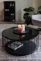Lance L - Coffee Table - Glass - Black