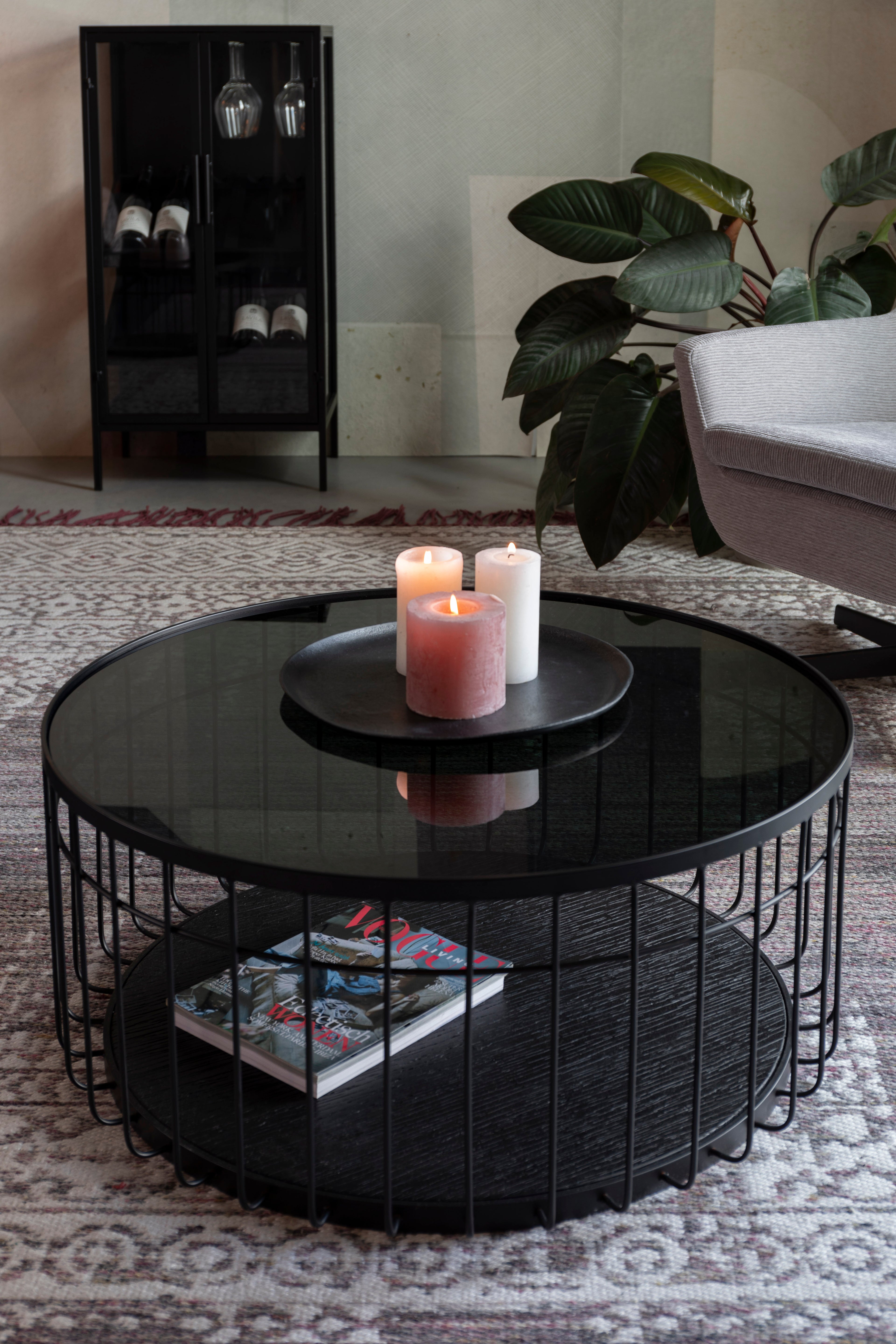 Lance L - Coffee Table - Glass - Black