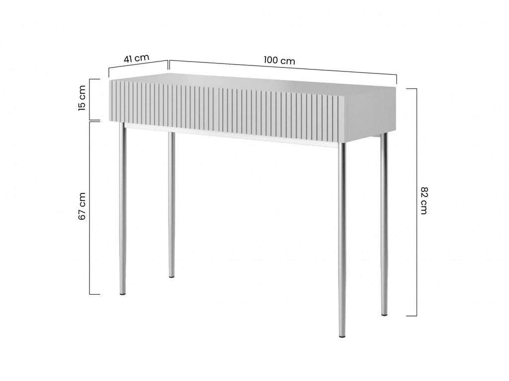 Kasha - Console Table 2 Drawers - Black Legs