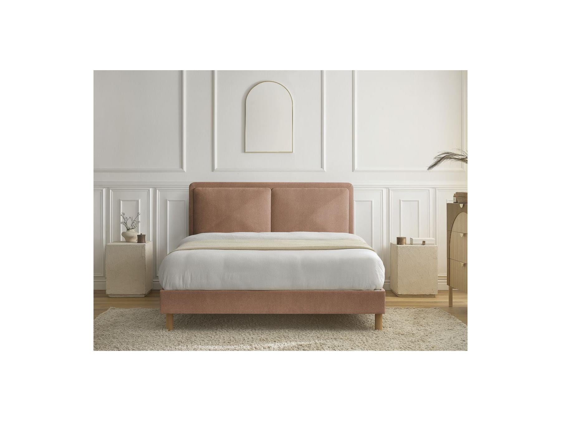 Cama Con Lamas Macizas - Mara - Tejido Texturizado