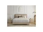 Mara - Bed with Solid Slats - Two-Tone Textured Fabric