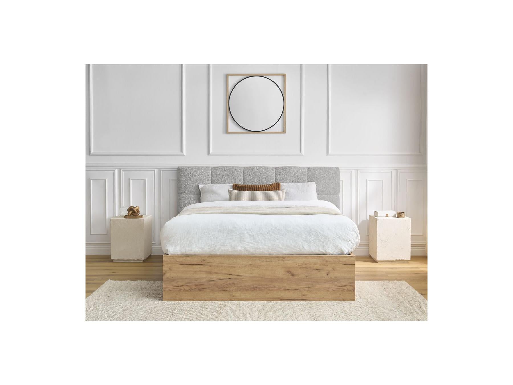 Cama con canapé - Kumo - Tejido bouclé