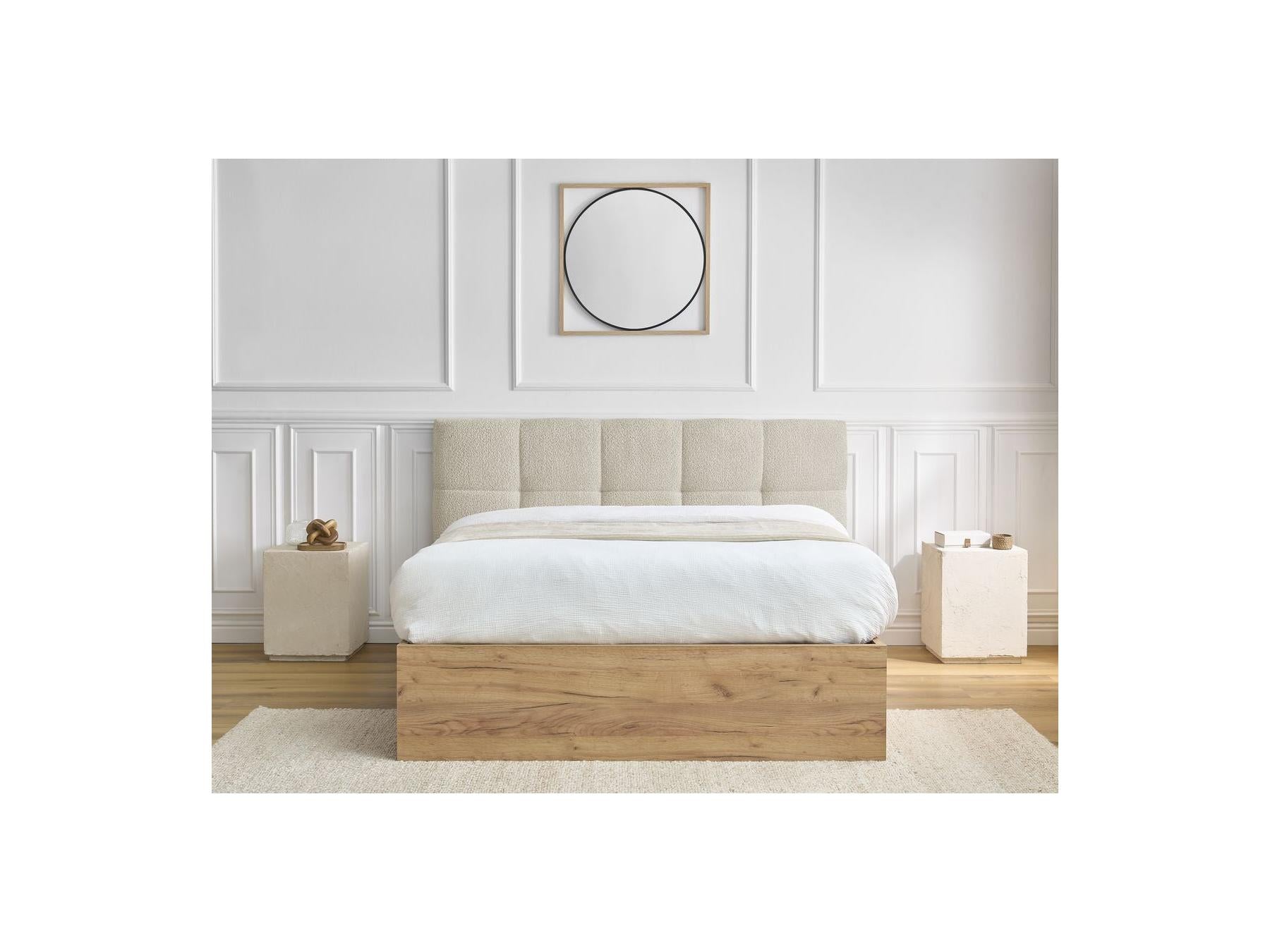 Cama con canapé - Kumo - Tejido bouclé