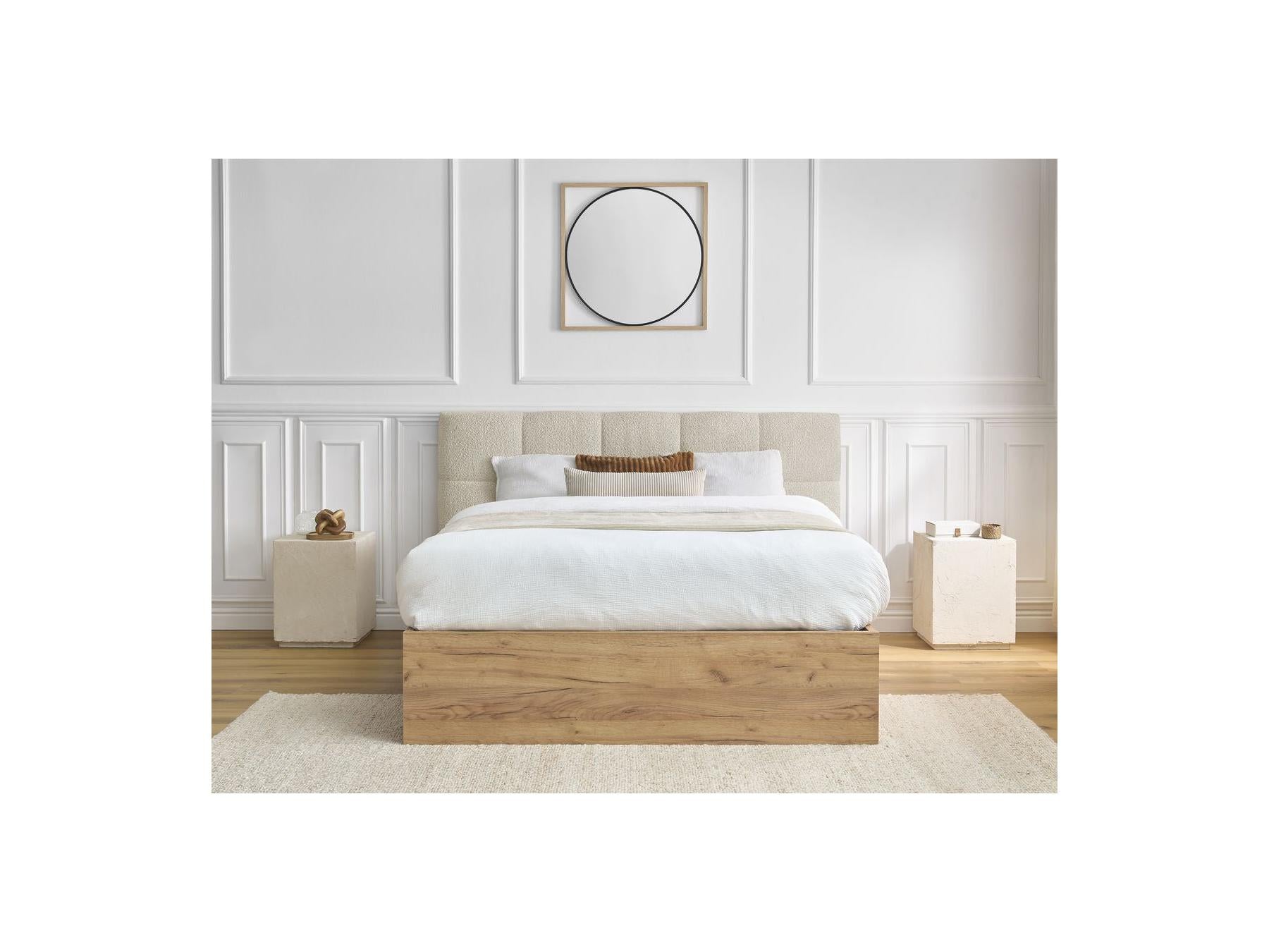 Cama con canapé - Kumo - Tejido bouclé