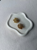 Boucles D'Oreilles Trifari Vintage - Feuillage Doré Ajouré