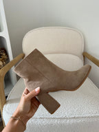 Mia beige faux suede ankle boots