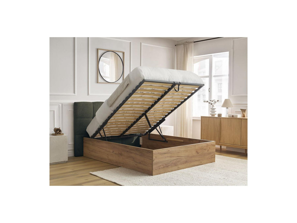 Cama con canapé - Kumo - Tejido bouclé