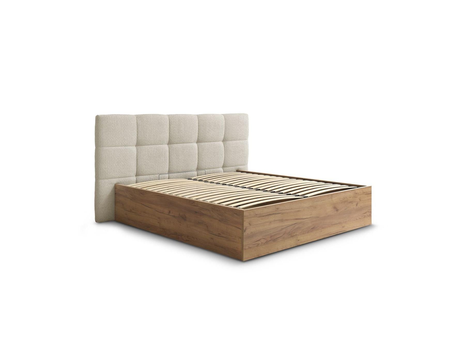 Cama con canapé - Kumo - Tejido bouclé
