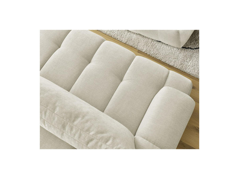 Canapé Droit Convertible 3 Places - Fuji - Tissu Lisse Avec Pouf