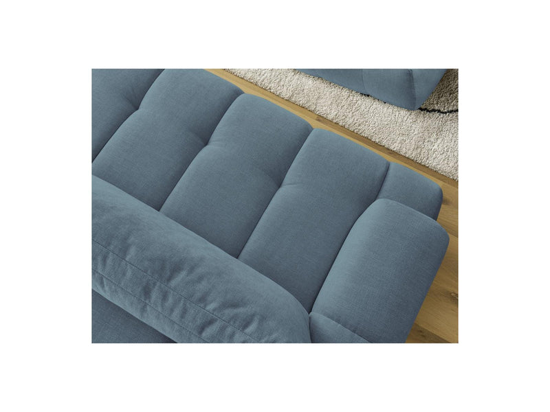 Canapé Droit Convertible 3 Places - Fuji - Tissu Lisse Avec Pouf