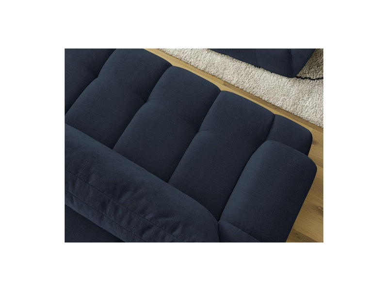 Canapé Droit Convertible 3 Places - Fuji - Tissu Lisse Avec Pouf