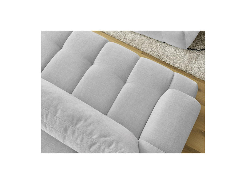 Canapé Droit Convertible 3 Places - Fuji - Tissu Lisse Avec Pouf
