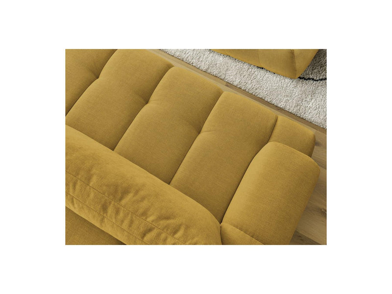 Canapé Droit Convertible 3 Places - Fuji - Tissu Lisse Avec Pouf