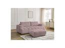 Canapé Droit Convertible 3 Places - Fuji - Tissu Lisse Avec Pouf