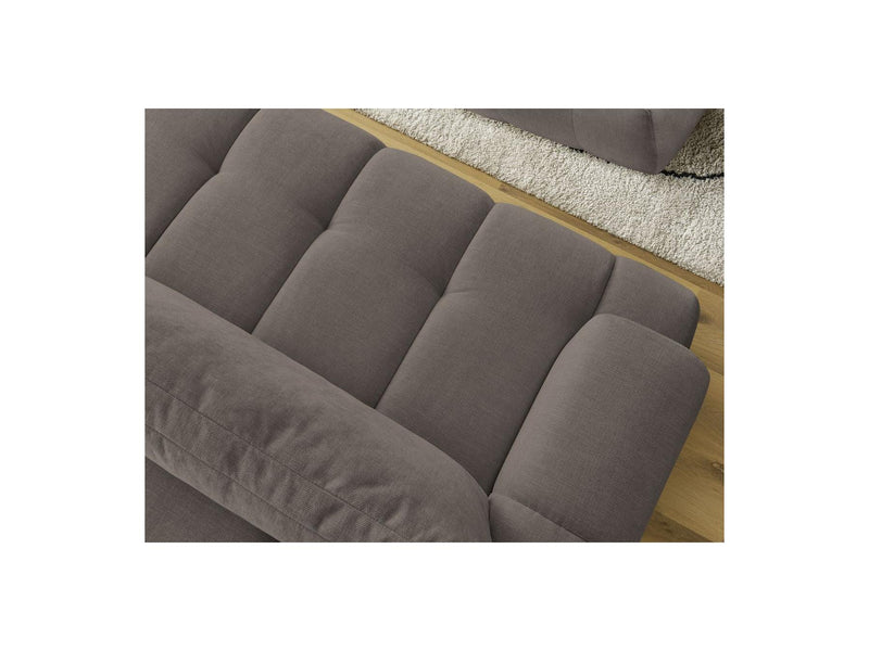 Canapé Droit Convertible 3 Places - Fuji - Tissu Lisse Avec Pouf